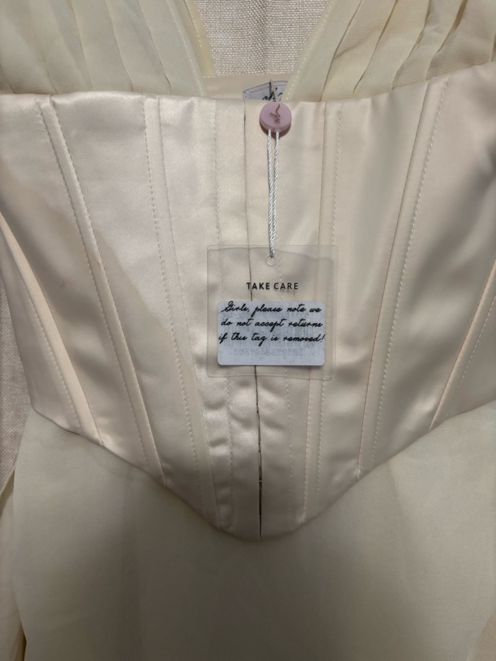 Oh Polly Cream Corset Detail Mini Dress - Picture 4 of 6